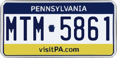 PA license plate MTM5861