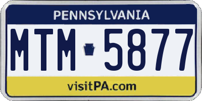 PA license plate MTM5877