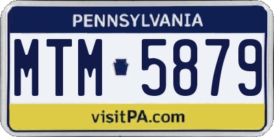 PA license plate MTM5879