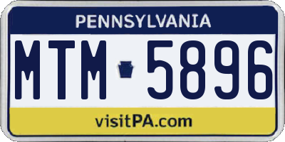 PA license plate MTM5896