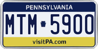 PA license plate MTM5900