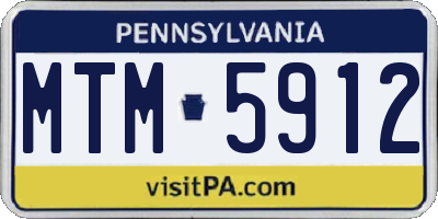 PA license plate MTM5912