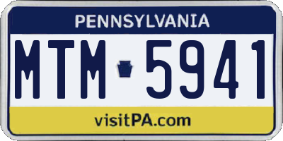 PA license plate MTM5941