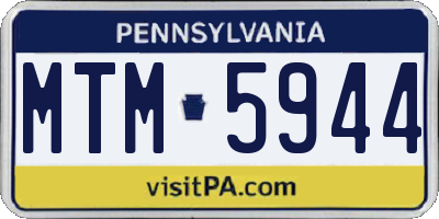 PA license plate MTM5944