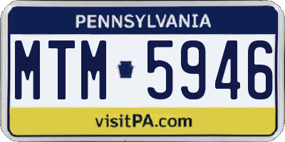 PA license plate MTM5946