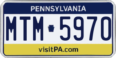 PA license plate MTM5970