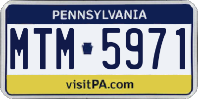 PA license plate MTM5971