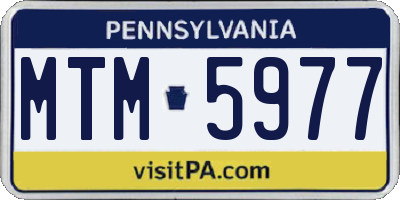 PA license plate MTM5977