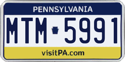 PA license plate MTM5991