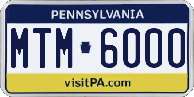 PA license plate MTM6000