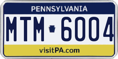 PA license plate MTM6004