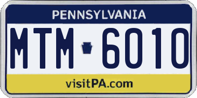 PA license plate MTM6010