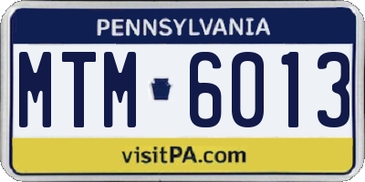 PA license plate MTM6013