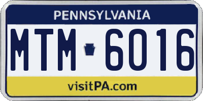 PA license plate MTM6016