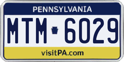 PA license plate MTM6029