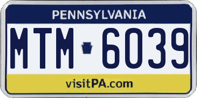 PA license plate MTM6039