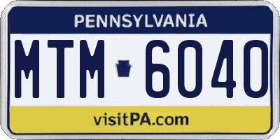 PA license plate MTM6040