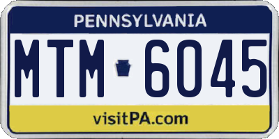 PA license plate MTM6045