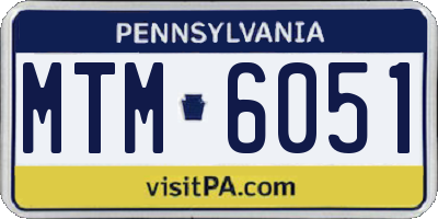 PA license plate MTM6051