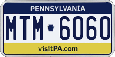 PA license plate MTM6060