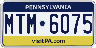 PA license plate MTM6075