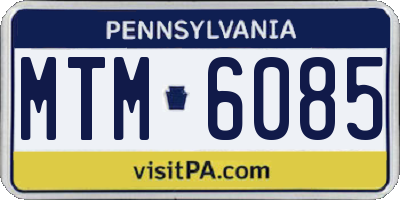 PA license plate MTM6085