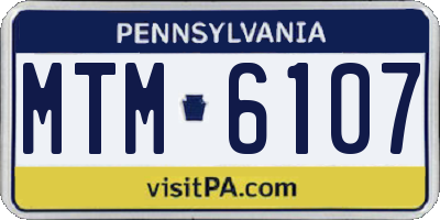 PA license plate MTM6107