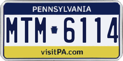 PA license plate MTM6114