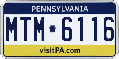 PA license plate MTM6116