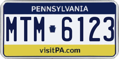 PA license plate MTM6123