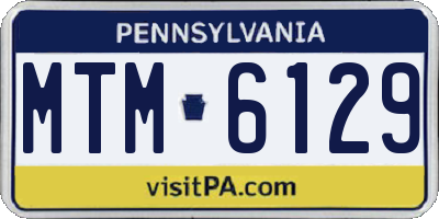 PA license plate MTM6129