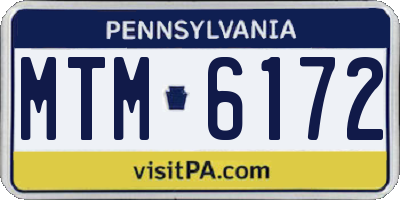 PA license plate MTM6172
