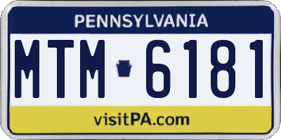 PA license plate MTM6181