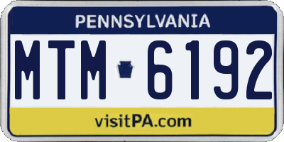 PA license plate MTM6192