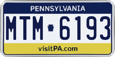 PA license plate MTM6193