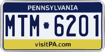 PA license plate MTM6201