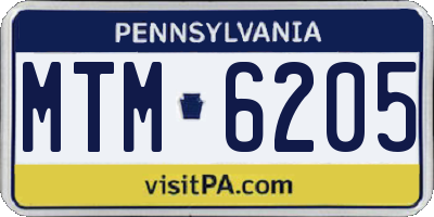 PA license plate MTM6205