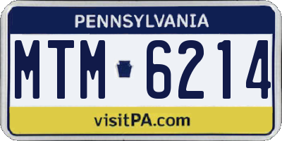 PA license plate MTM6214