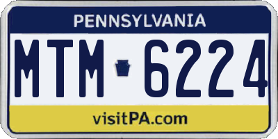 PA license plate MTM6224