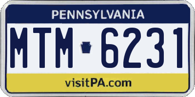 PA license plate MTM6231