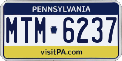 PA license plate MTM6237