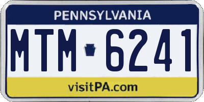 PA license plate MTM6241