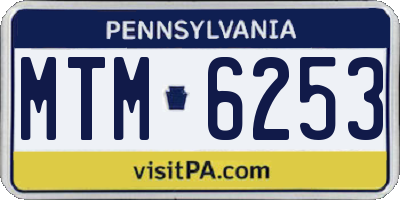 PA license plate MTM6253