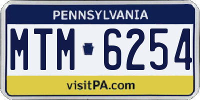 PA license plate MTM6254
