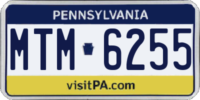 PA license plate MTM6255