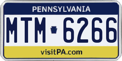 PA license plate MTM6266