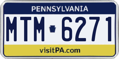 PA license plate MTM6271