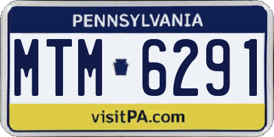 PA license plate MTM6291