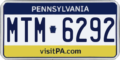PA license plate MTM6292