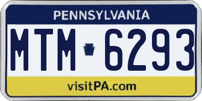 PA license plate MTM6293